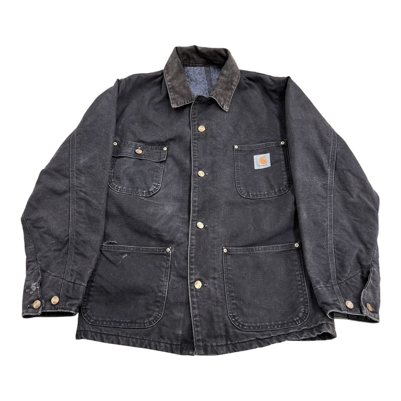 ビンテージ90s Carhartt ミシガンチョアコート ブラック 裏地なし ビンテージ90s Carhartt ミシガンチョアコート ブラック 裏地なし 90s