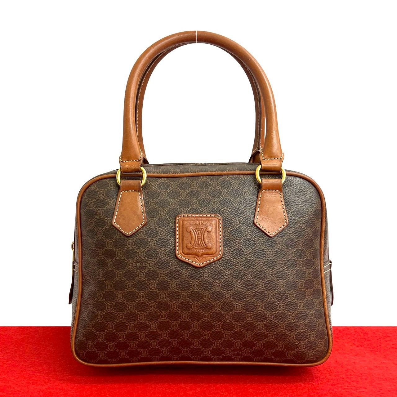 極 美品 CELINE セリーヌ ヴィンテージ マカダム ブラゾン ロゴ 極 美品 CELINE セリーヌ ヴィンテージ マカダム ブラゾン ロゴ