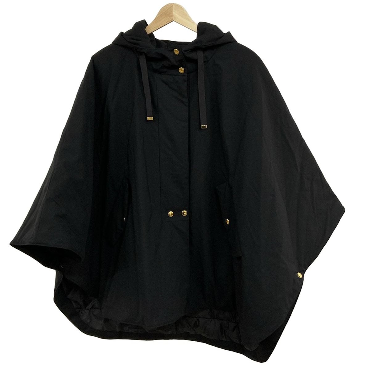 Loulou Willoughby ルルウィルビー ポンチョ サイズ2 M レディース - 黒 ジップアップ 中綿 冬