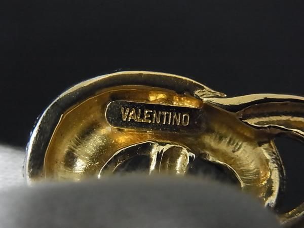 ■美品■ VALENTINO ヴァレンティノ ラインストーン ネックレストップ ペンダントトップ アクセサリー ゴールド系&times;シルバー系 DK7952