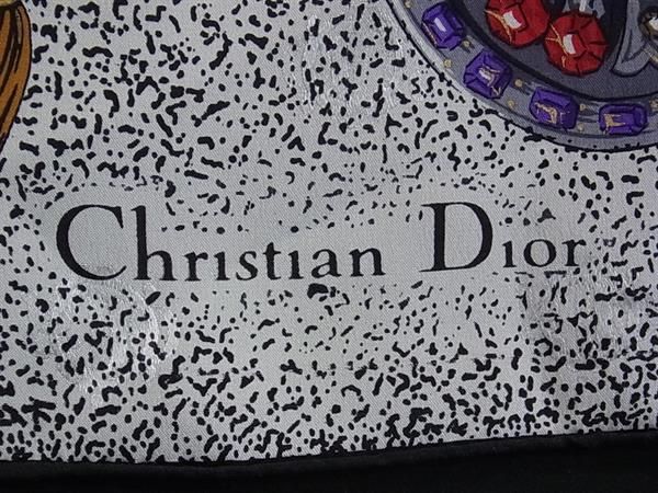 □美品□ ChristianDior ディオール シルク100% 大判 総柄 スカーフ