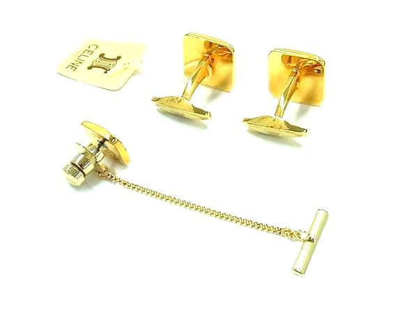 CELINE セリーヌ マカダム カフリンクス カフスボタン タイタック