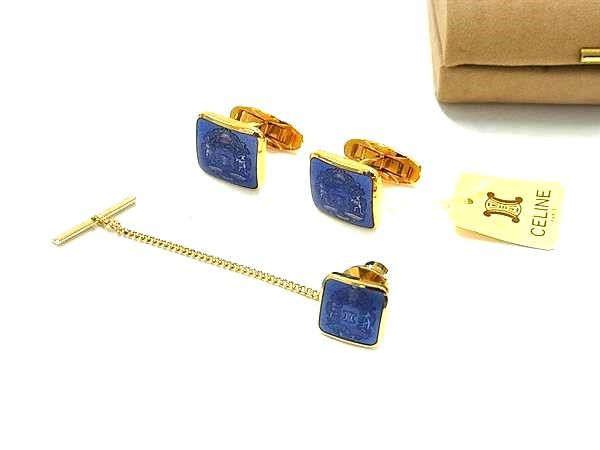 CELINE セリーヌ マカダム カフリンクス カフスボタン タイタック