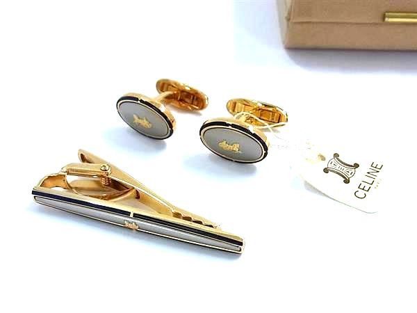 □美品□ CELINE セリーヌ カフリンクス カフスボタン ネクタイピン