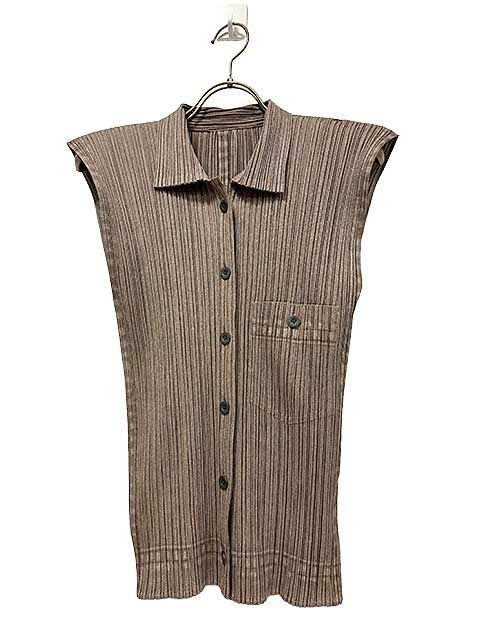 PLEATS PLEASE プリーツプリーズ トップス ブラウス ノースリーブ サイズ4 レディース_S14__セルモアから _s-0105-r14