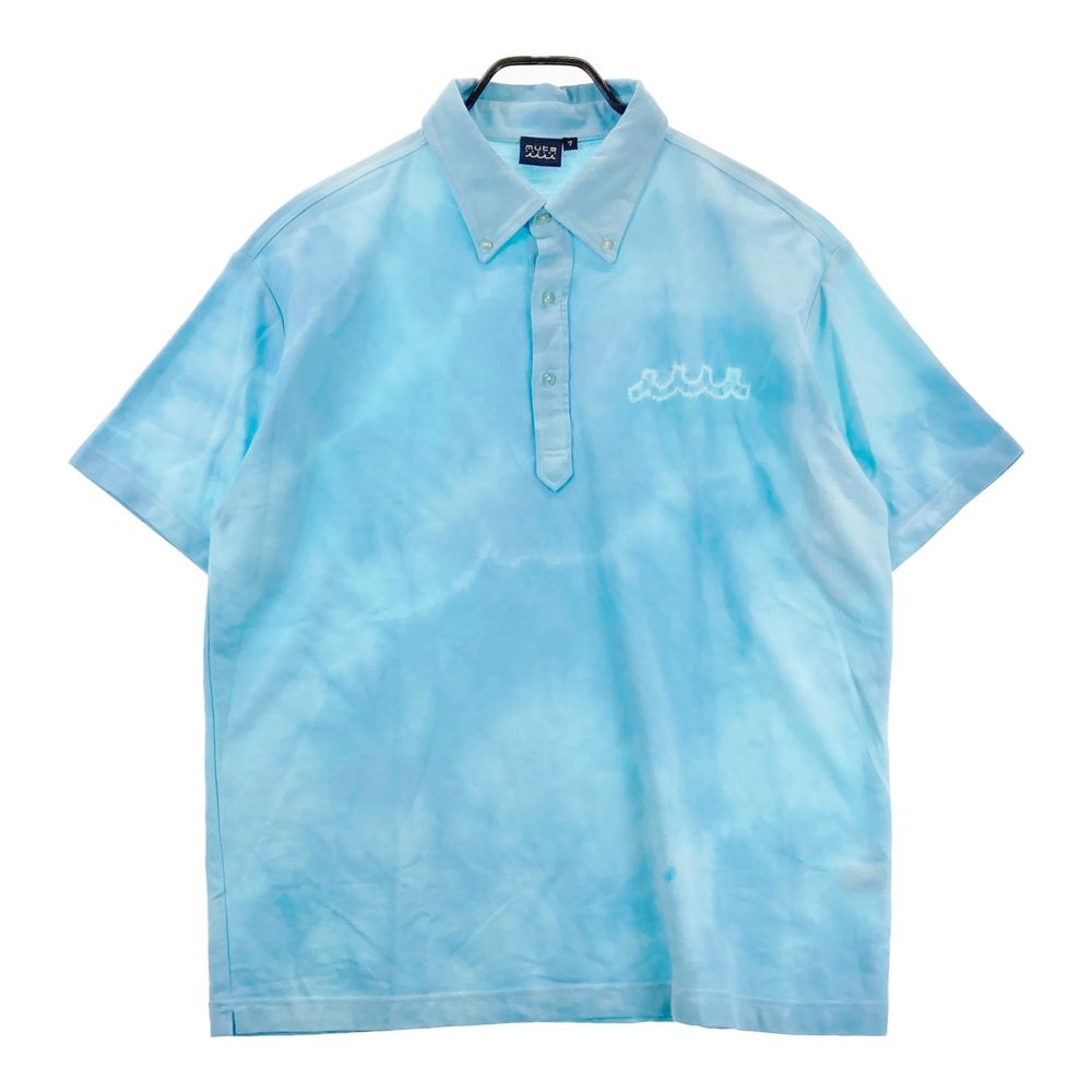 サイズ 7 MUTA MARINE ムータマリン モデル 半袖ポロシャツ ボタンダウン 総柄 ブルー系 240101518493 ゴルフウェア メンズ ストスト