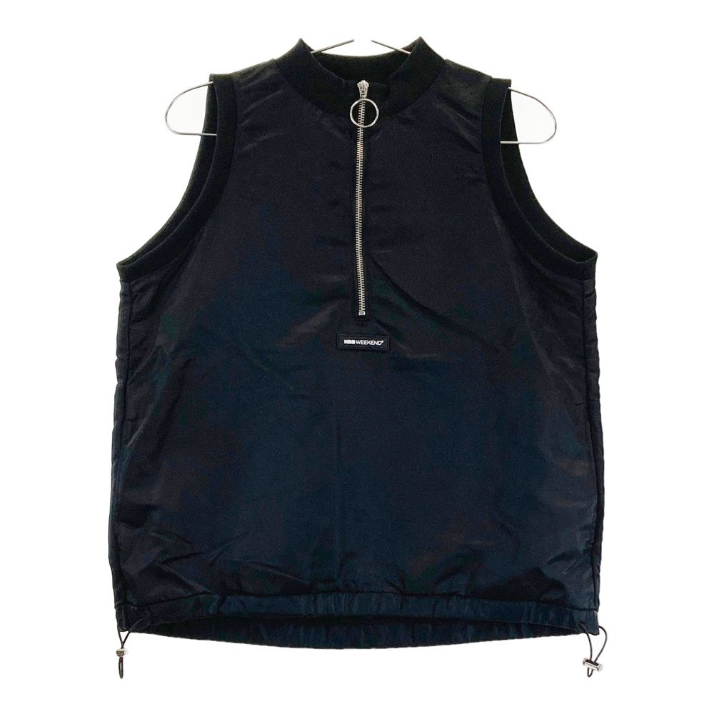 サイズ 1 NBB WEEKEND エヌビービーウィークエンド モデル ハーフジップ ベスト ブラック系 240101558933 ゴルフウェア レディース ストスト