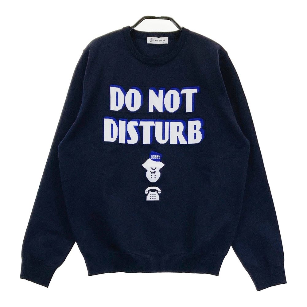 サイズ L AND PER SE アンパスィ モデル 長袖ニットセーター ネイビー系 ゴルフウェア レディース ストスト