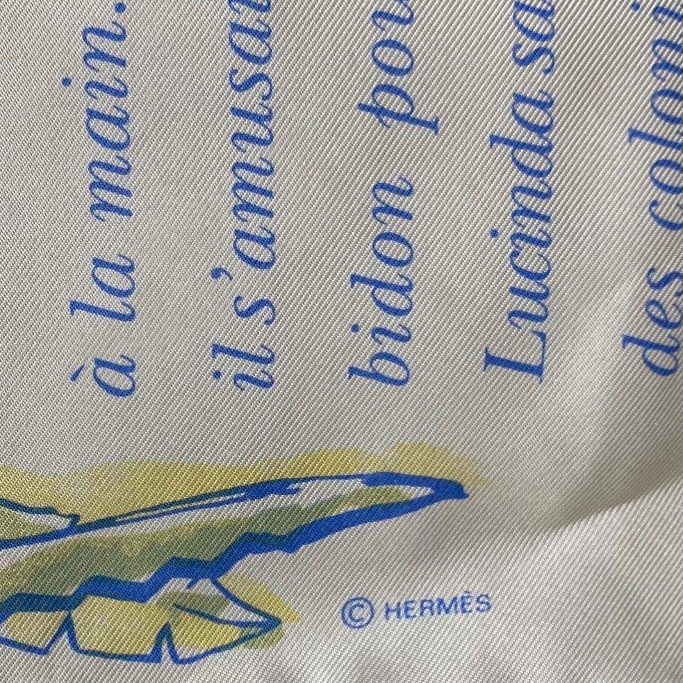 エルメス カレ45 CLOVIS LE CROCODILE シルクスカーフ クロコダイルの