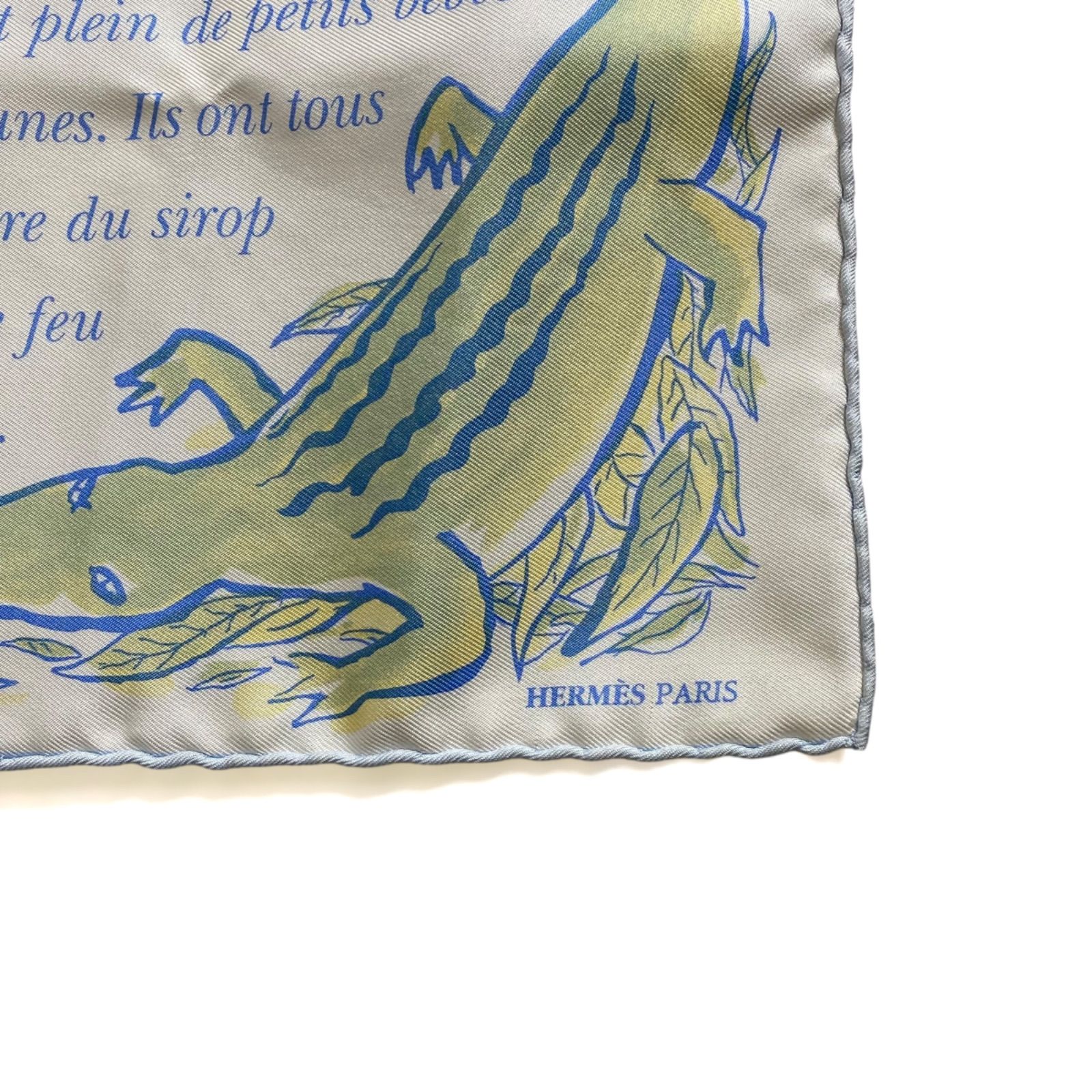 エルメス カレ45 CLOVIS LE CROCODILE シルクスカーフ クロコダイルの