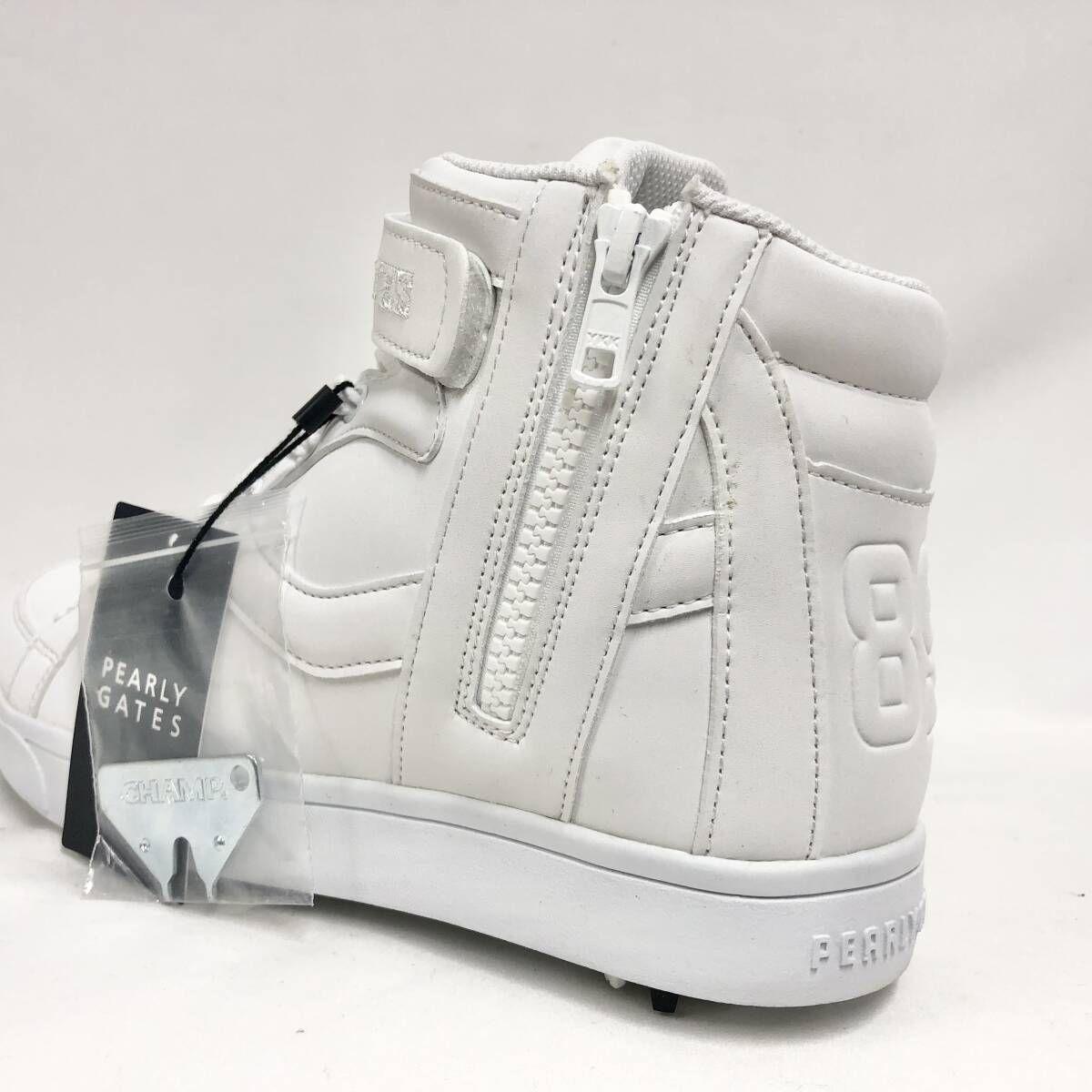 新品 未使用 パーリーゲイツ ミドルカット ゴルフシューズ ホワイト