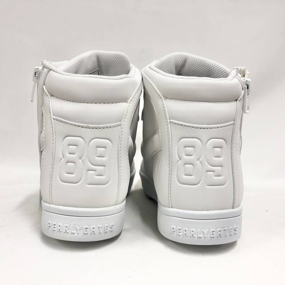 ✨美品✨パーリーゲイツ スパイク ゴルフ ホワイト 24.5 ミドル ハイカット 新品 未使用 パーリーゲイツ ミドルカット ゴルフシューズ ホワイト