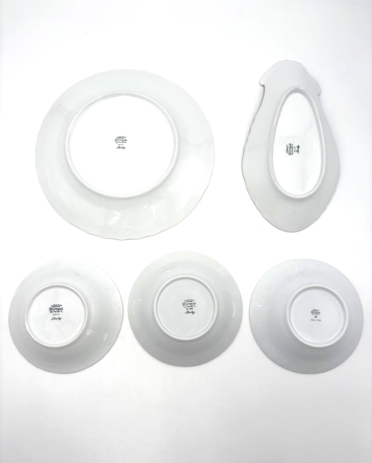 Richard Ginori リチャードジノリ ベッキオホワイト 25cm プレート ピクルスプレート 14.5cm フルーツソーサー 5点セット