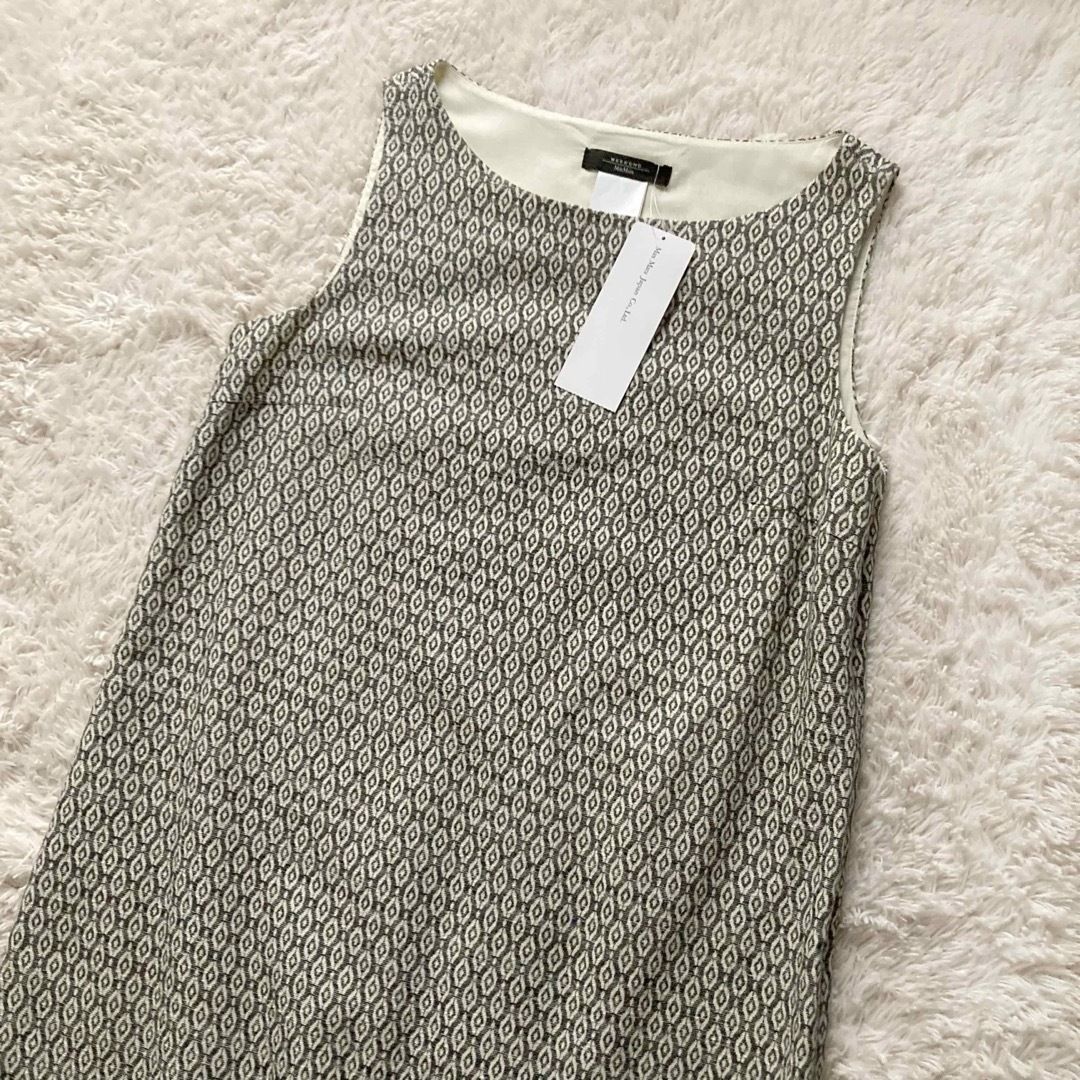 ウイークエンドマックスマーラ ノースリーブコットンワンピース Aライン 総柄 大きいサイズ46 WEEKEND MaxMara