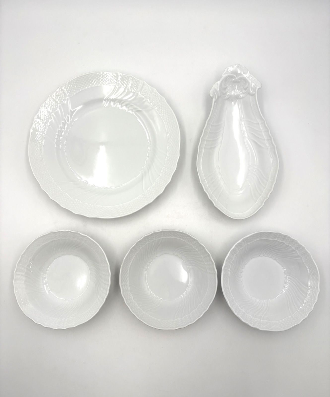 Richard Ginori リチャードジノリ ベッキオホワイト 25cm プレート ピクルスプレート 14.5cm フルーツソーサー 5点セット