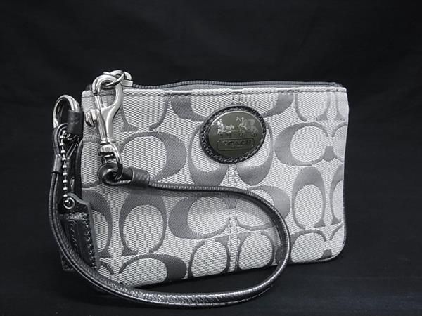 □美品□ COACH コーチ シグネチャー キャンバス×レザー マルチポーチ