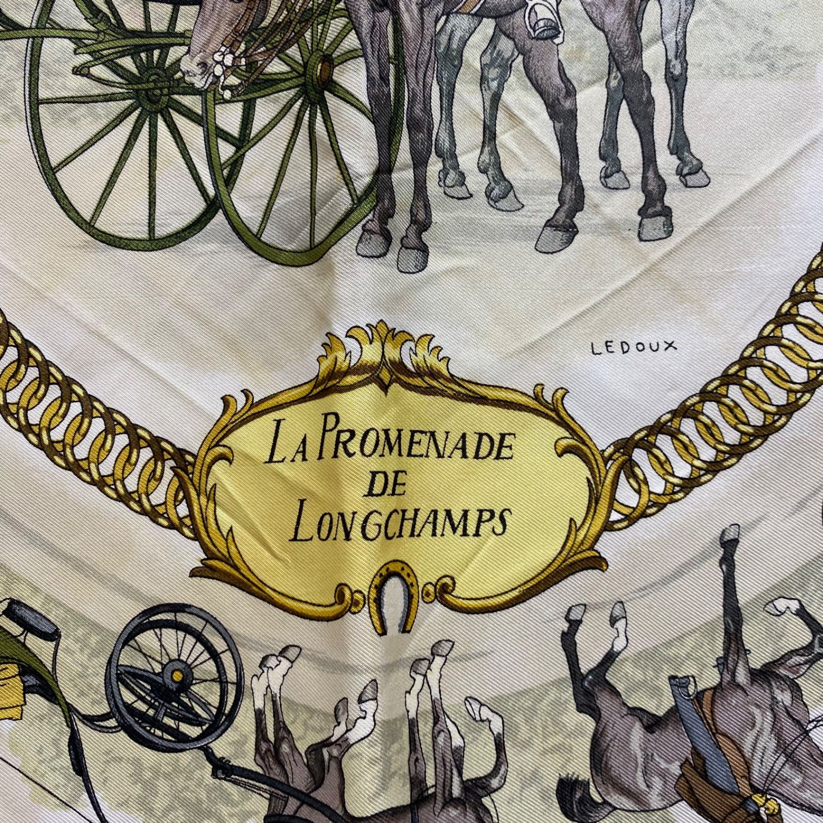 エルメス カレ90 LA PROMENADE DE LONGCHAMPS シルクスカーフ