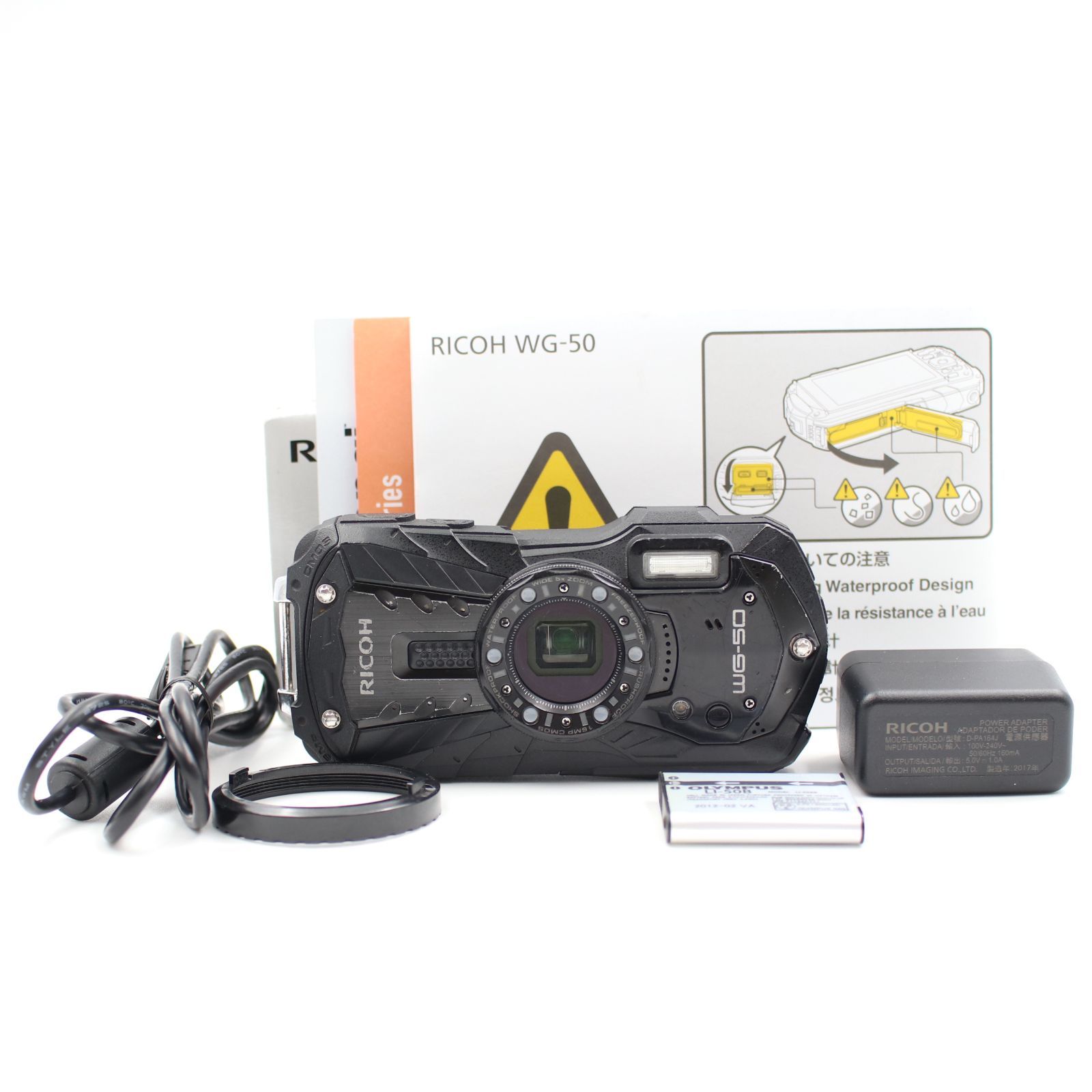 □良品□ RICOH WG-50 ブラック コンパクトデジタルカメラ リコー