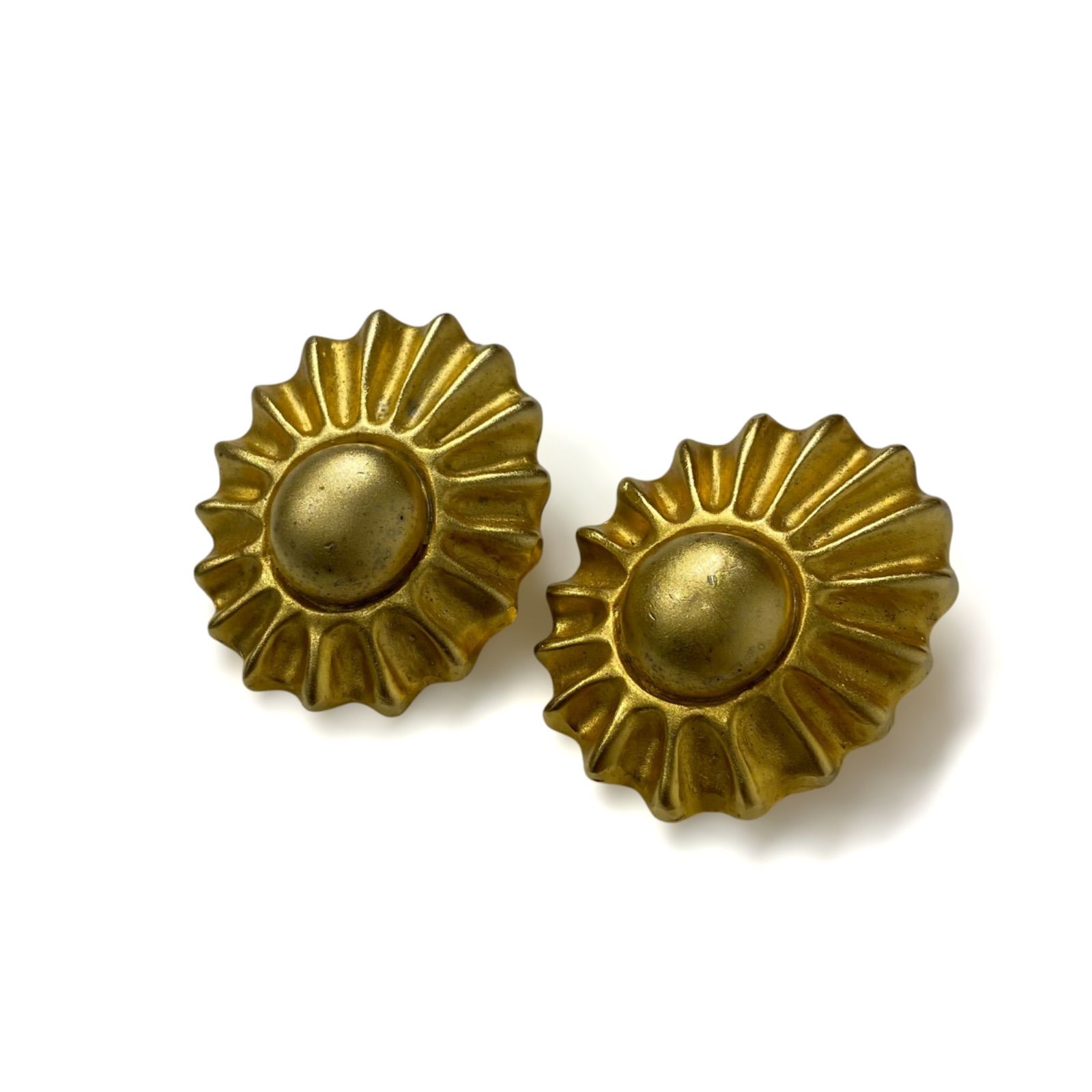 エルメス 大ぶりゴールドイヤリング ソレイユ サンバースト 太陽モチーフ VINTAGE HERMES AC0083