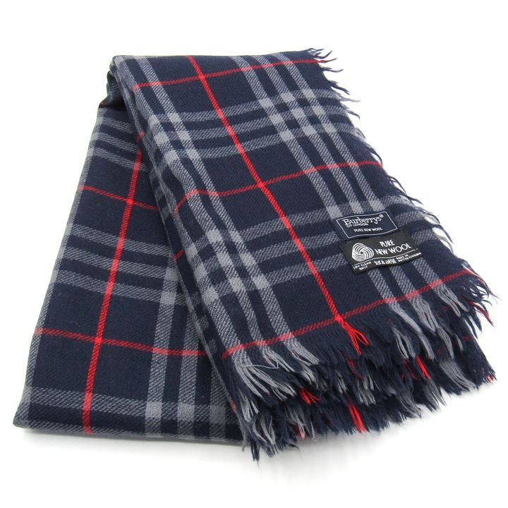 バーバリー マフラー ストール ノバチェック ウール ブランド レディース メンズ ネイビー レッド BURBERRY