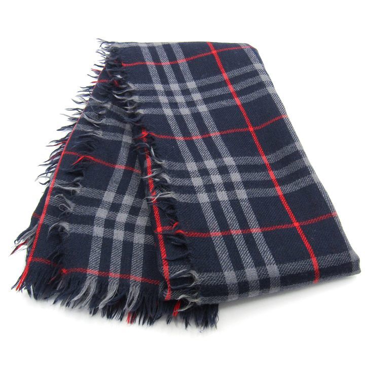 バーバリー マフラー ストール ノバチェック ウール ブランド レディース メンズ ネイビー レッド BURBERRY