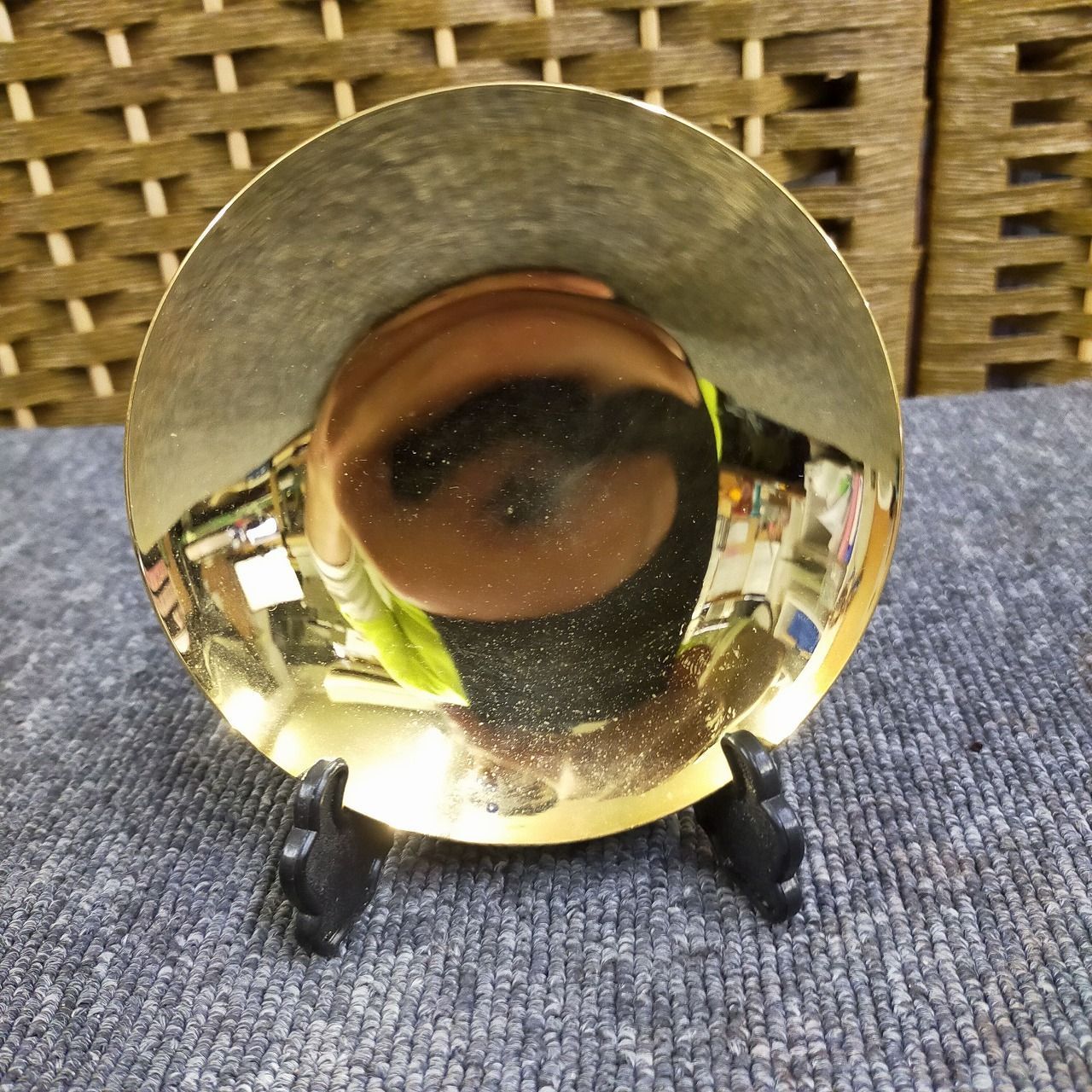 24K金メッキ 円形プレート 専用木箱付き E16-20251111-06 24K GP 記念金盃 木箱入り ラジオ作品展 記念品