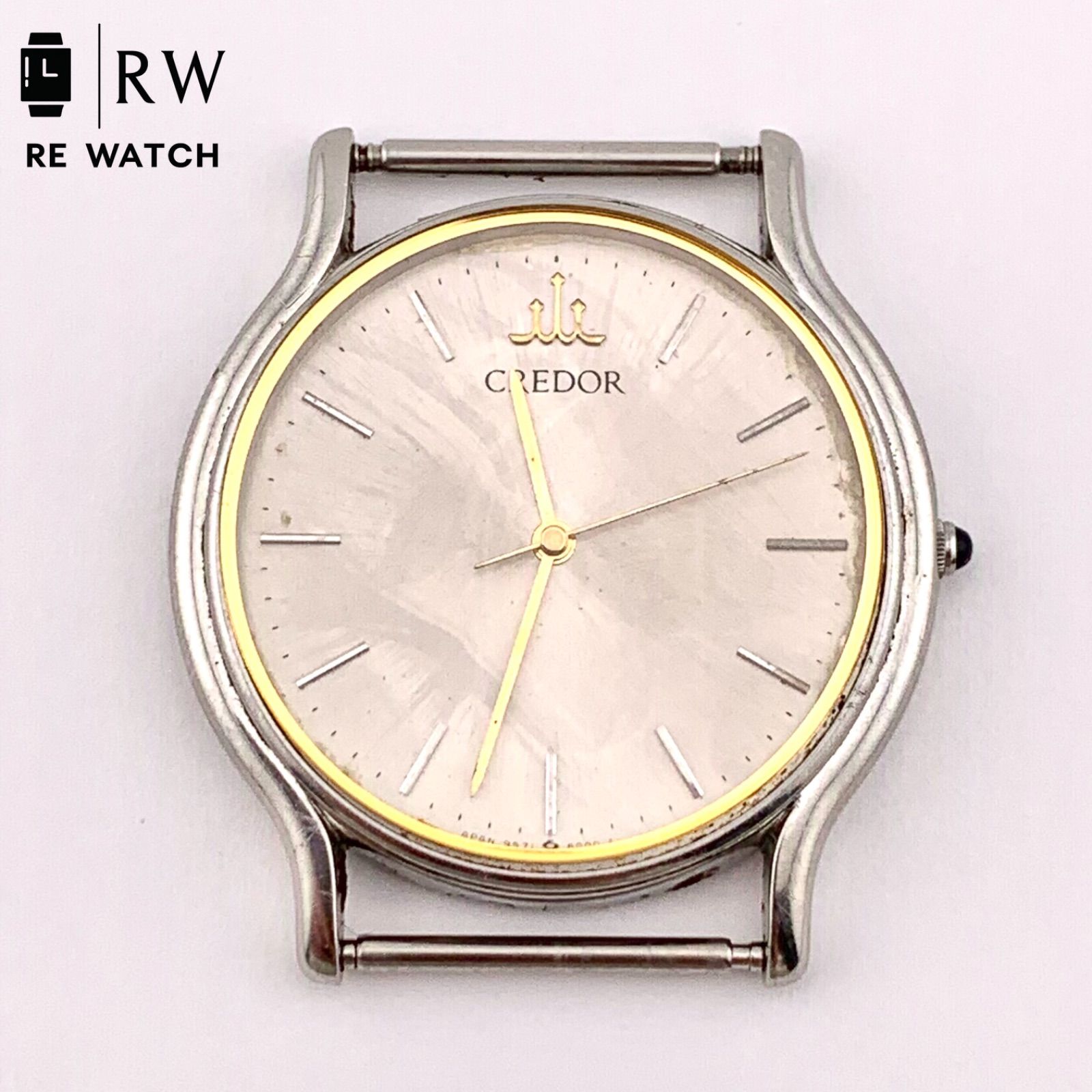 カ*オ様 A11151 CREADOR クォーツ時計 9571-6000 シルバ ジャンク】SEIKO CREDOR 9571-6000アナログクォーツ腕時計 シルバー