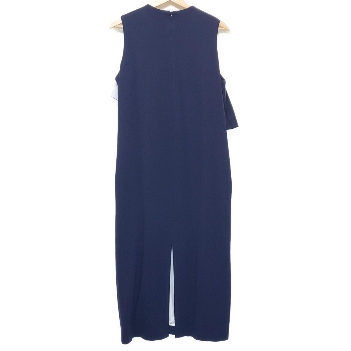 yori ヨリ ワンピース サイズ38 M レディース - ダークネイビー×白 クルーネック ノースリーブ ロング