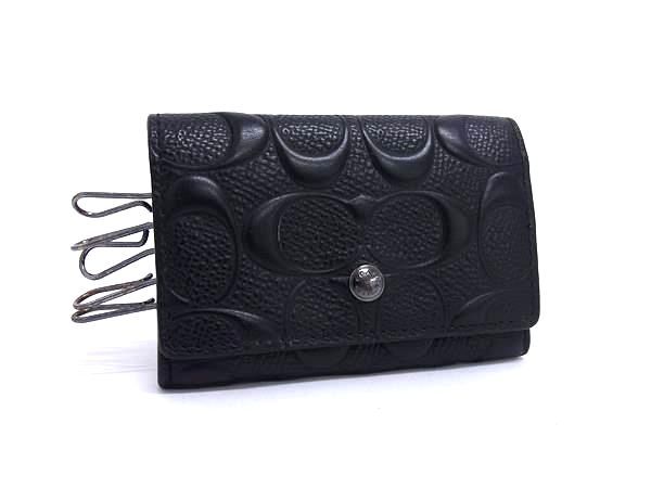 COACH コーチ F76986 シグネチャー レザー 5連 キーケース 鍵入れ