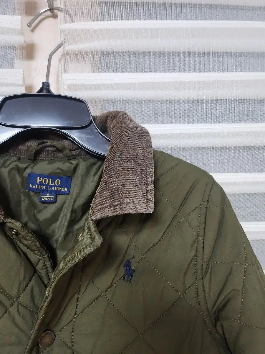 ポロラルフローレン 注文 キルティングジャケット オリーブ色 6 POLO