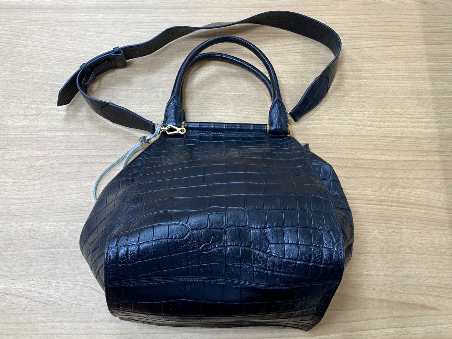 10％クーポン使用可 SP マックスマーラ 2WAYバッグ 型押し ブラック