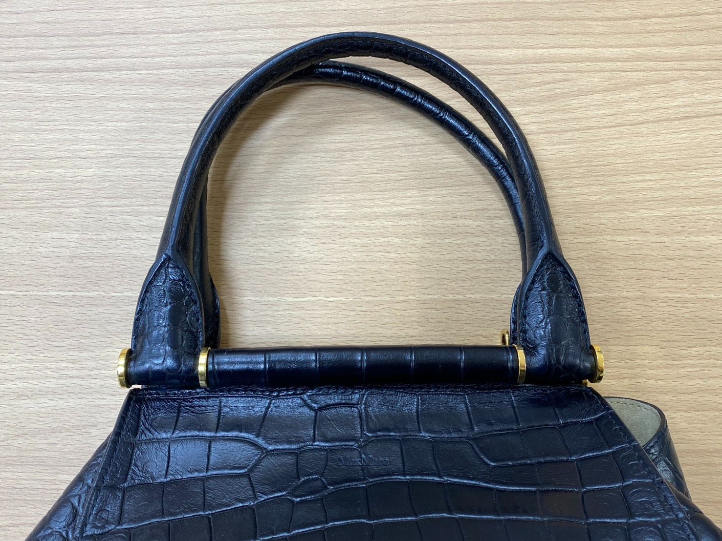 10%クーポン使用可 SP マックスマーラ 2WAYバッグ 型押し ブラック