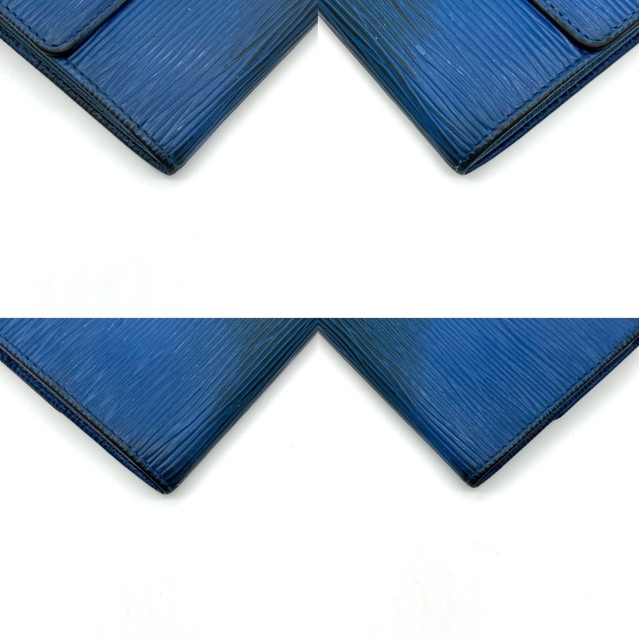 LOUIS VUITTON 青 エピレザー 折りたたみ長財布 LOUIS VUITTON エピレザー 財布 ブルー ルイヴィトン LOUIS VUITTON