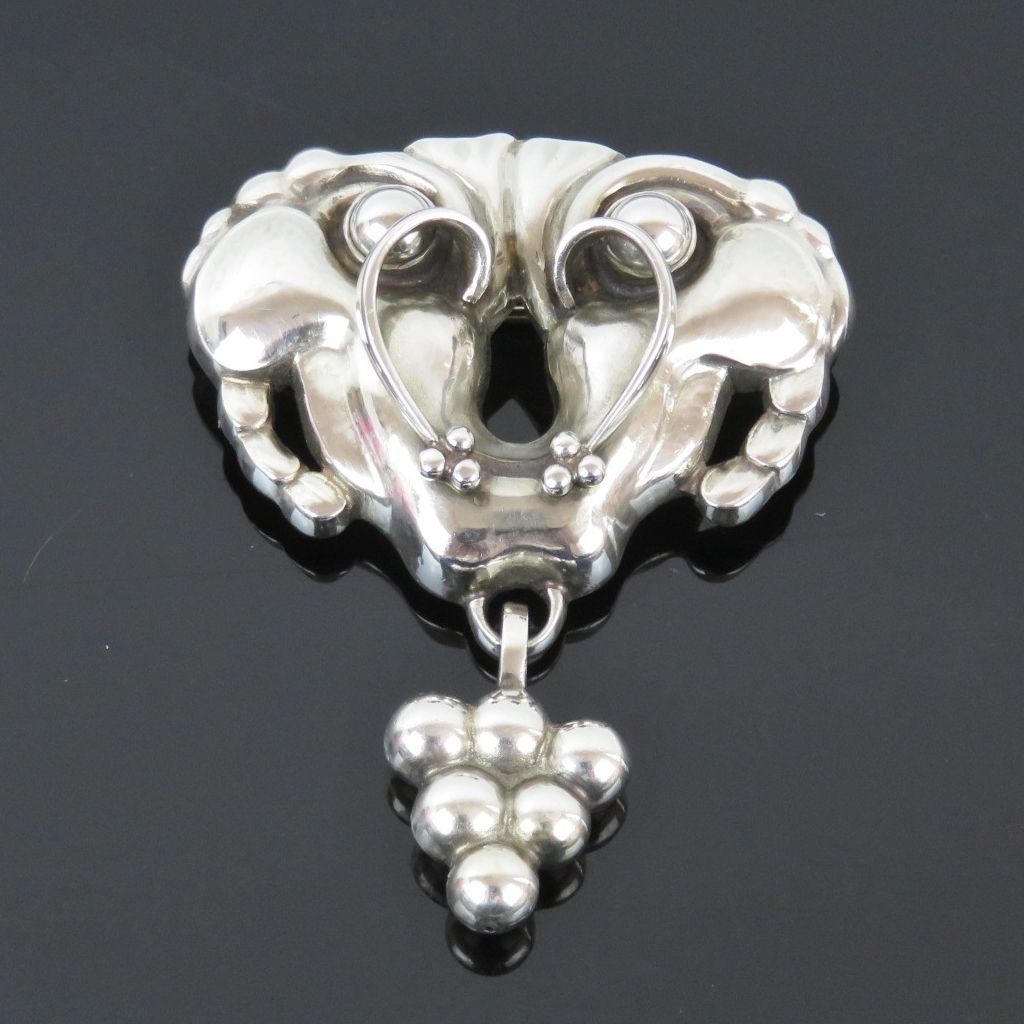 GEORG JENSEN ジョージ ジェンセン ピンブローチ 27 ぶどう 葡萄 スターリングiシルバー925 デンマーク製 rk10172