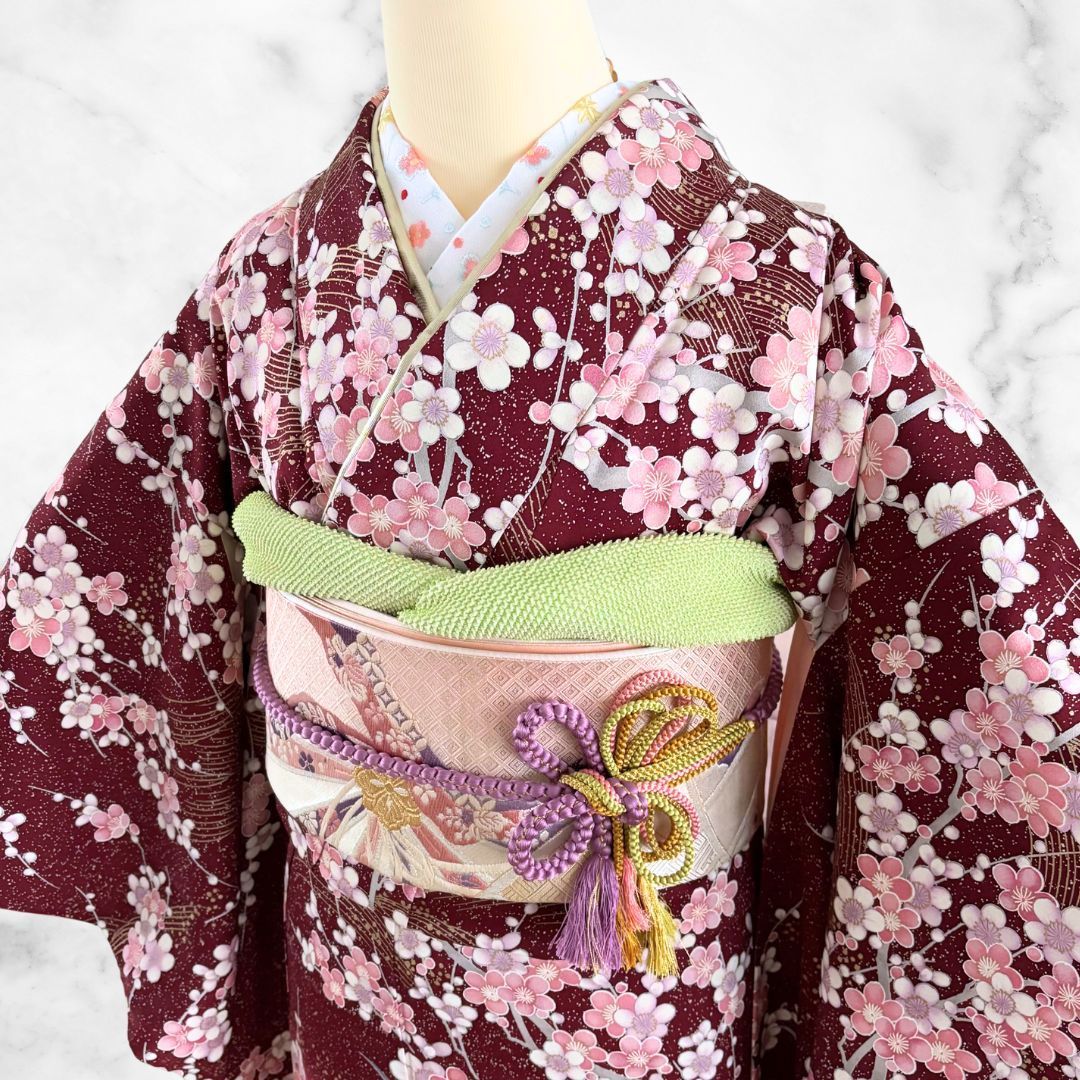 刺繍衿付き ブランドふりそで