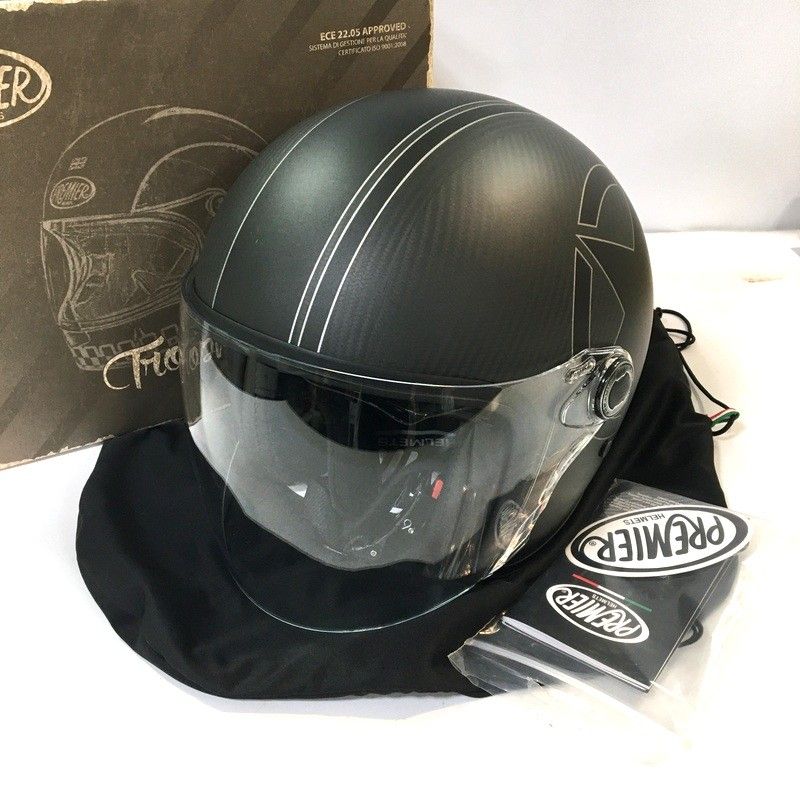 PREMIER STAR CARBON ジェットヘルメット 除菌消臭済 Lサイズ ブラック オートバイ ツーリング ライディング バイカー バイク用品 TA 3651