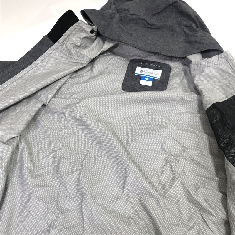 Columbia コロンビア ストーム ノーマッド ジャケット PM5839 メンズ Lサイズ グレー 古着 アウトドア 収納袋付き TA3593 OLIVEOS_COM_TR
