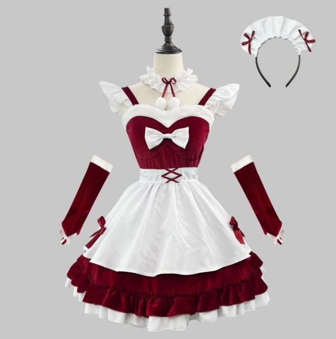 ふうページ 新作 クリスマスドレス メイド服風 クリスマスドレス 女性 クリスマス