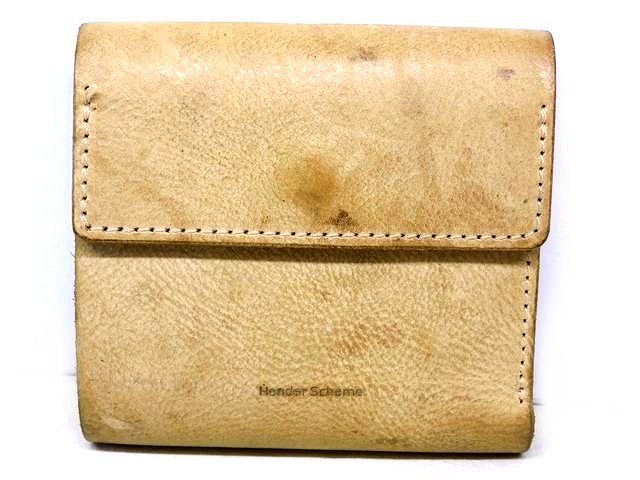 3F エンダースキーマ 財布 ベージュ レザー 3つ折り コンパクト ウォレット Hender Scheme 7K