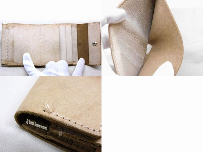  3 F エンダースキーマ 財布 ベージュ レザー 3つ折り コンパクト ウォレット Hender Scheme 7 K その他 折り財布