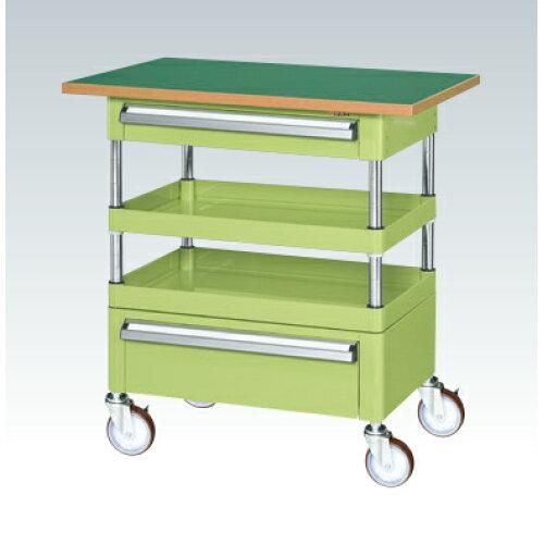 5営業日で発送 サカエ CSパールワゴン中量タイプ 引出し 天板付 グリーン CSP-7572ACTF 2229856