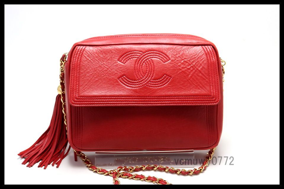 美 CHANEL 3番台 ココマーク フリンジ GD金具 レザー チェーンショルダーバッグ シャネル 1030ep34-3D