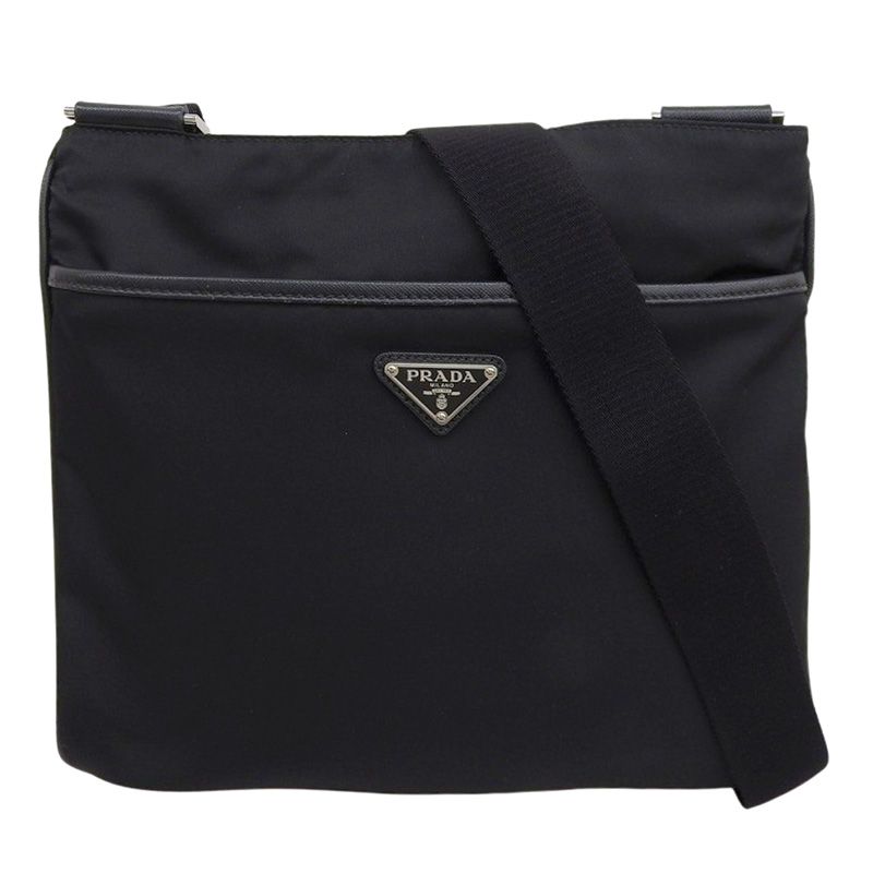 プラダ PRADA ショルダーバッグ 斜め掛けショルダー ナイロン レザー ブラック 新入荷 OB2697