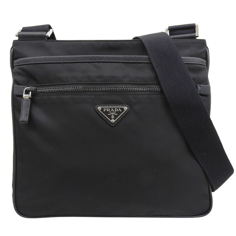 プラダ PRADA ショルダーバッグ 斜め掛けショルダー ナイロン レザー ブラック 2VH251 新入荷 OB2698