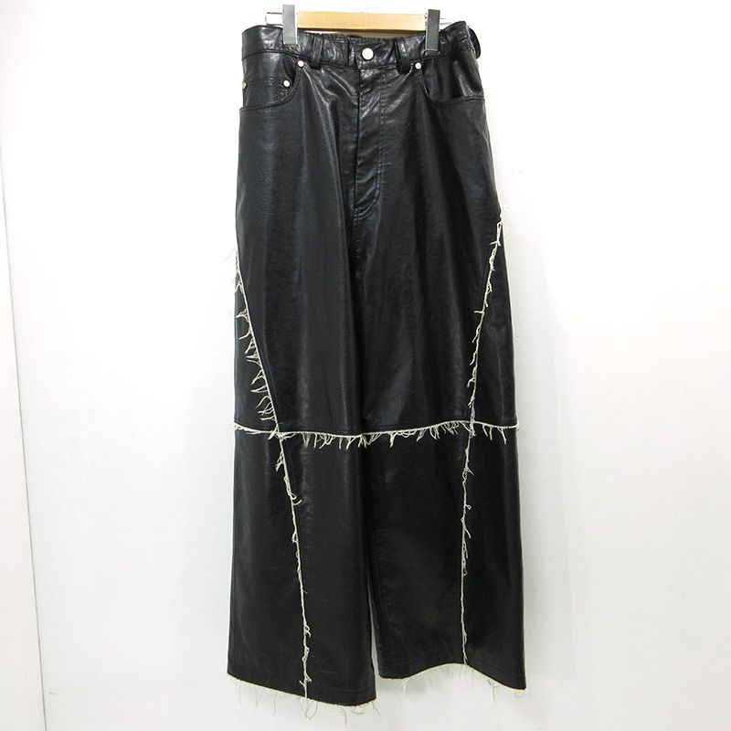 MAISON SPECIAL メゾン Artificial Leather Wide Pants ワイドパンツ ブラック 107