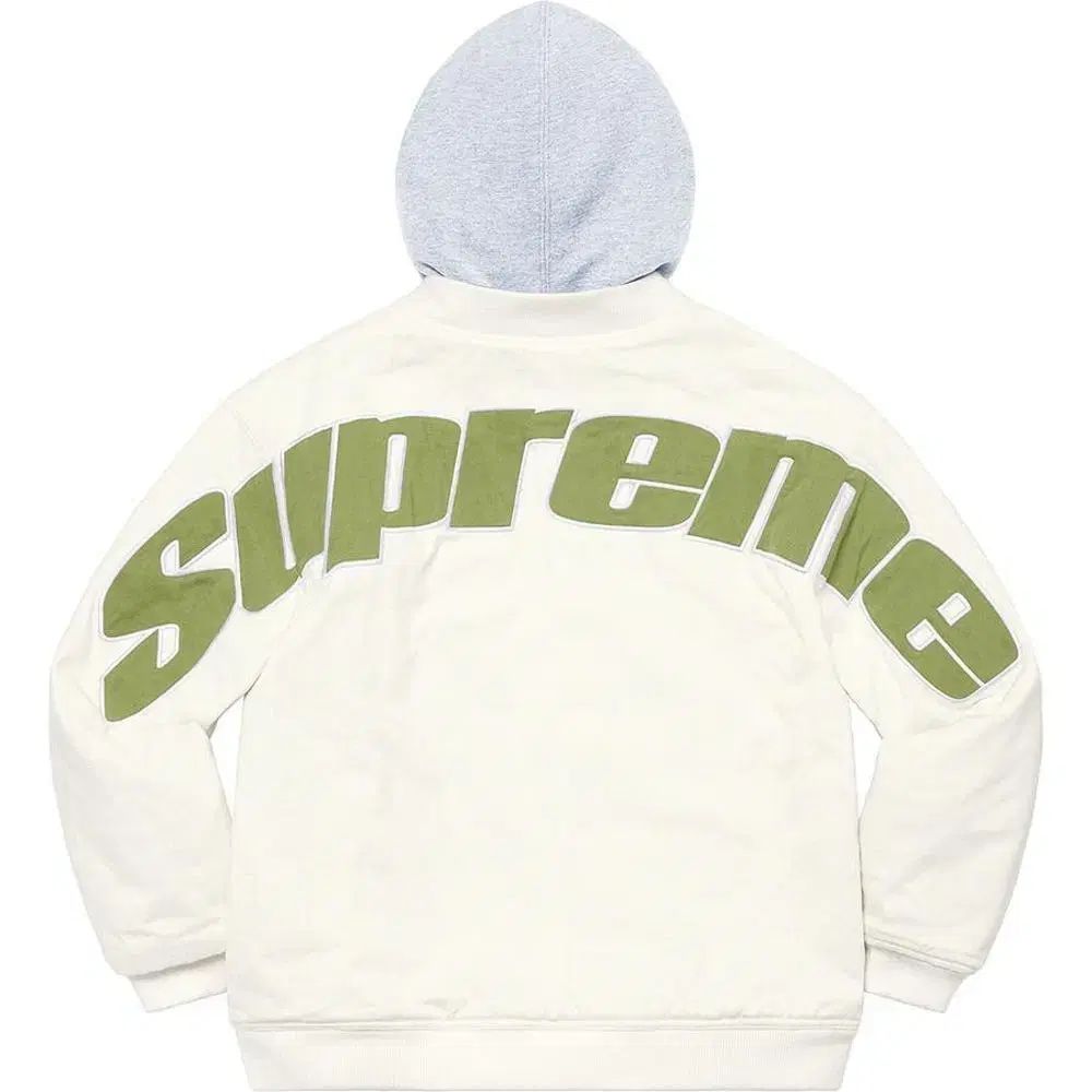 Supreme フードツイル スタジャン ジャケット 白