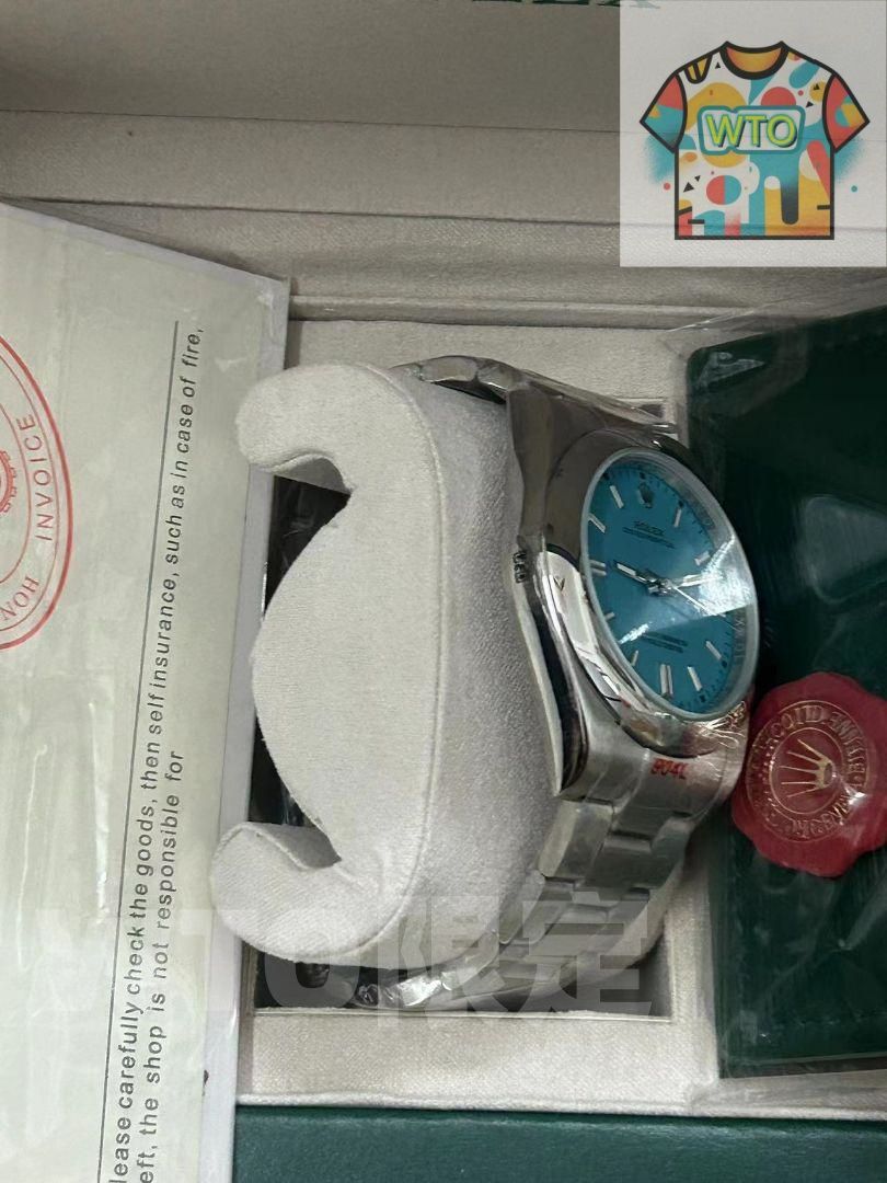  ROLEX Oyster Perpetual ターコイズブルー WTO輸入2 自動巻き時計 腕時計(アナログ)