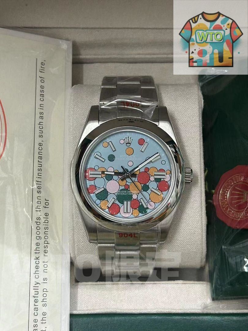 ROLEX 自動巻き時計 カラフルドットデザイン｜WTO通販｜ -WTO店名をご ください-WTO輸入-ZTJ87