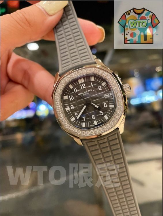 ご 大 です パテックフィリップのスーパーピンクの腕時計です 黒色 白 自動巻き WTO輸入2