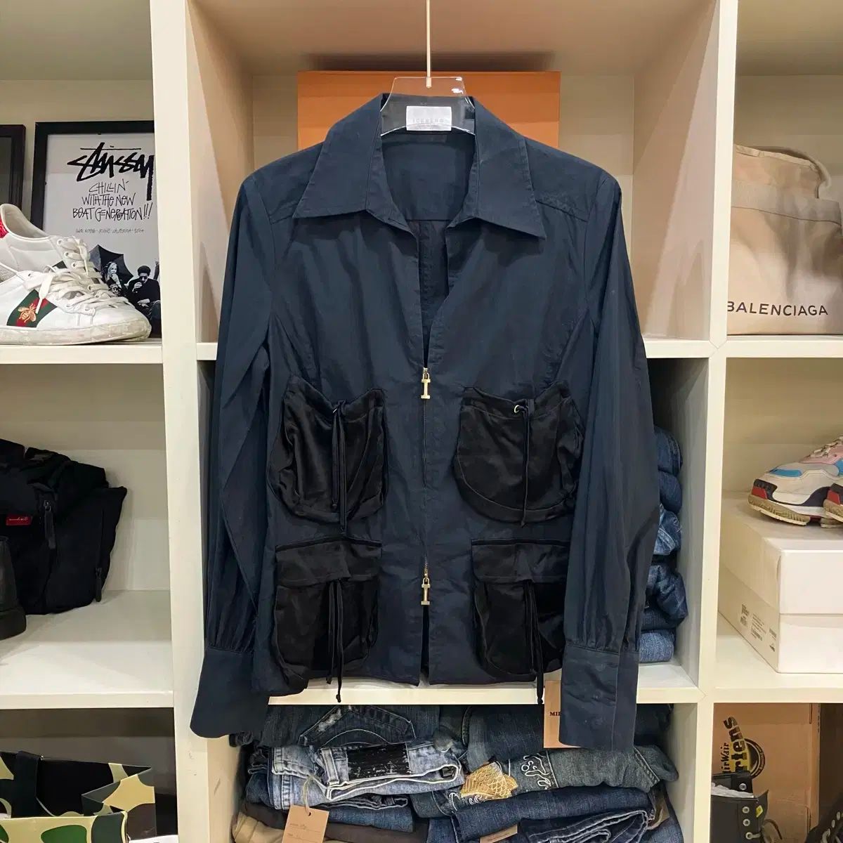 アイスバーグ マルチ ポケット コットン シャツ S